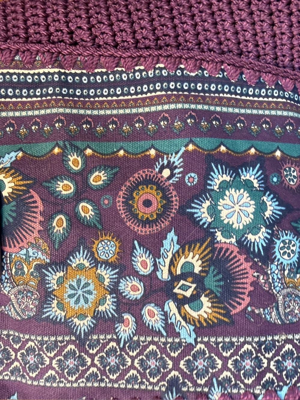 Sakroots Roma Large Crochet Violet Purple Floral Shopper Tote Bag EUC - Picture 10 of 12